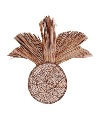 Décoration murale beige en forme d'ananas