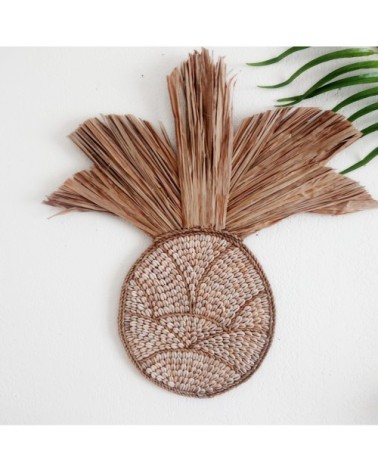 Décoration murale beige en forme d'ananas