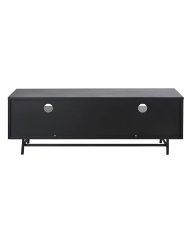 Meuble TV 2 tiroirs en métal noir mat