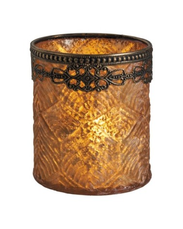 Photophore vase doré givré petit modèle