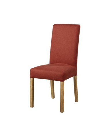 Housse de chaise en lin terracotta