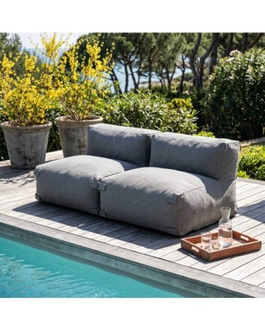Salon de jardin modulable 2 places gris