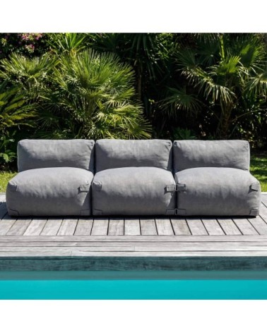 Salon de jardin modulable 3 places gris