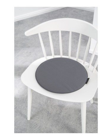 Galettes de chaise gris foncé imitation cuir - d.37 - lot de 4