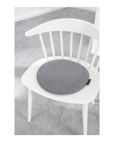 Galettes de chaise gris chiné imitation feutre - Lot de 4 -  Ø 35cm