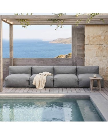 Salon de jardin modulable 4 places gris
