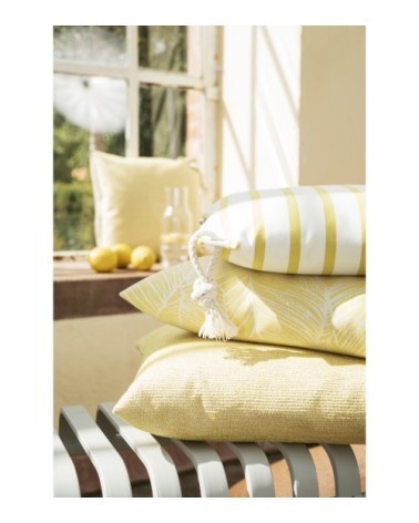 Housse de coussin extérieur chinée moutarde - 50x50