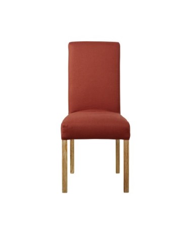 Housse de chaise en lin terracotta