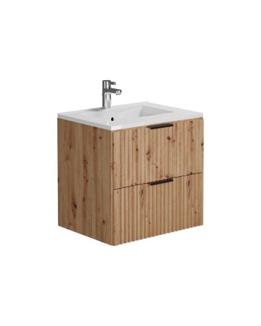 Meuble simple vasque effet bois