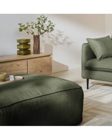Grand pouf rectangulaire 1 place vert kaki