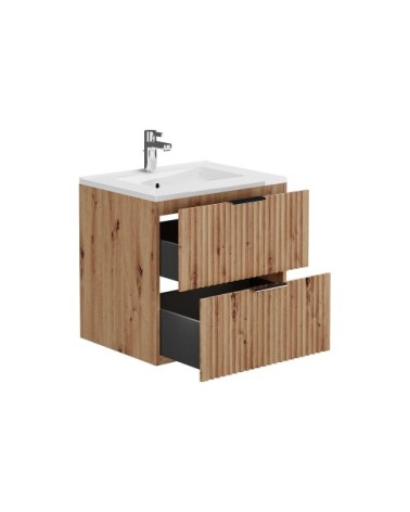 Meuble simple vasque effet bois