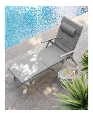 Chaises longues en alu anti-rouille gris