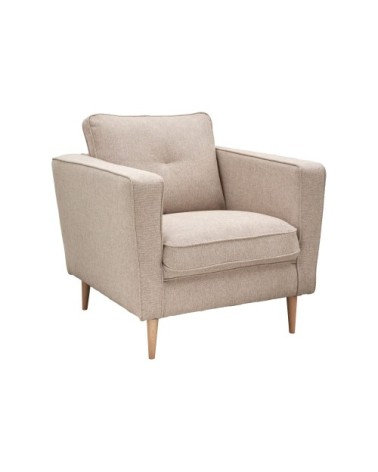 Fauteuil 1 place en tissu crème