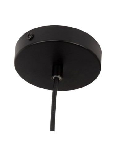 Suspension tambour en métal ajouré noir et doré