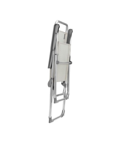 Fauteuil pliant ultra-léger en aluminium beige l62xl58xh100