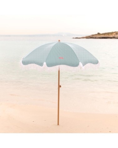 Grand Parasol Rayé Polyester 210x180cm Vert