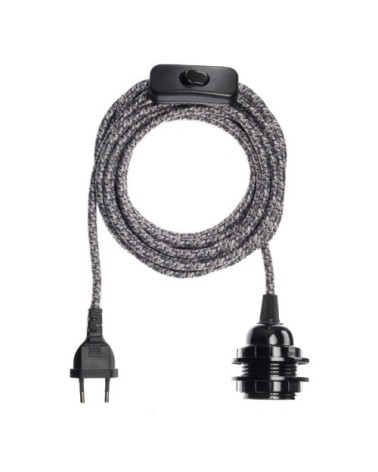 Fil électrique en tissu luminaire gentleman chevron 4,5m