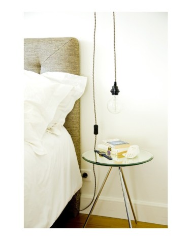 Fil électrique en tissu luminaire gentleman chevron 4,5m