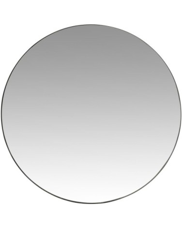 Miroir rond en acier noir, D90 cm