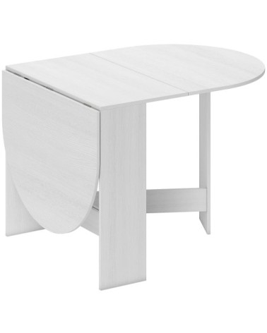 Table à manger pliante ovale 6 personnes métal blanc