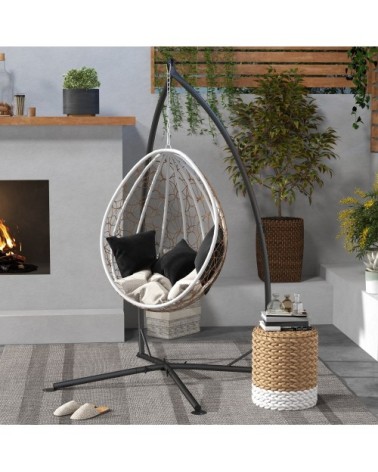 Pied fauteuil suspendu charge max 130kg métal noir