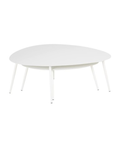 Tables basses gigognes de jardin en acier blanc