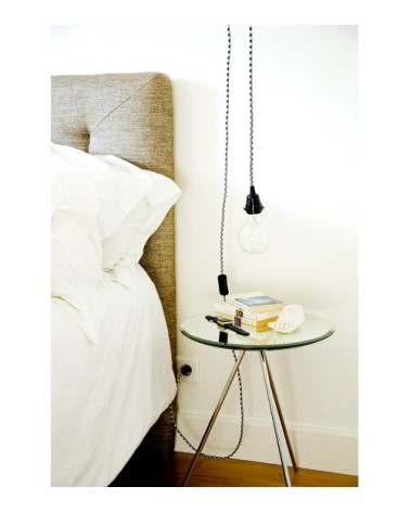 Fil électrique en tissu luminaire pied de poule 4,5m