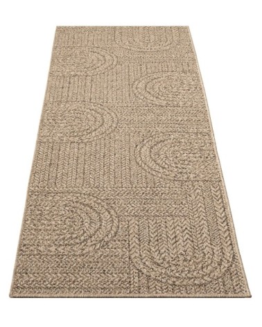 Tapis extérieur jute optique intempéries - nature - 80 x 250 cm