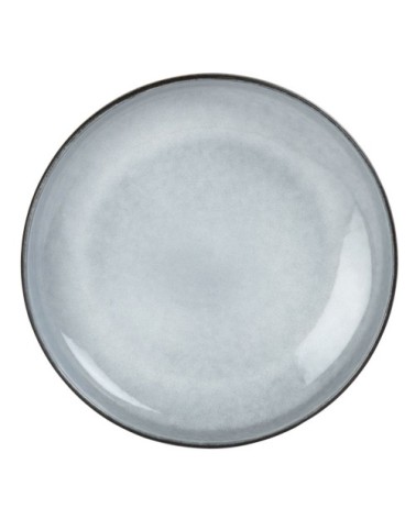 Assiette plate en faïence grise