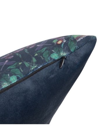 Coussin en suédine imprimé kaléidoscope bleu 45x45