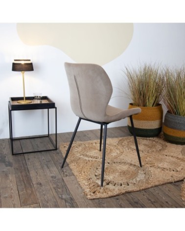 Lot de 2 chaises en velours taupe