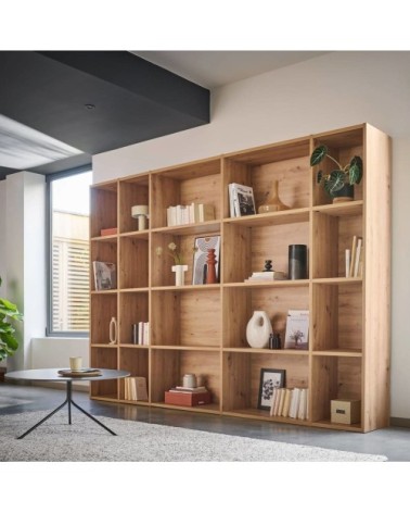 Bibliothèque 15 étagère effet bois