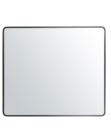 Miroir bords arrondis en métal noir 182x160