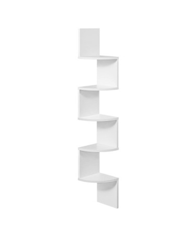 Étagère en forme zigzag effet bois blanc