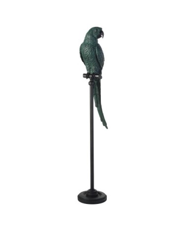 Statue perroquet verte et noire H117