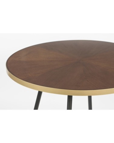 Table à manger ronde D91cm bois foncé