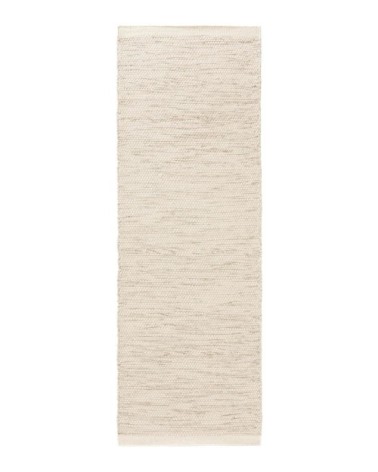 Tapis de couloir en laine crème 70x200