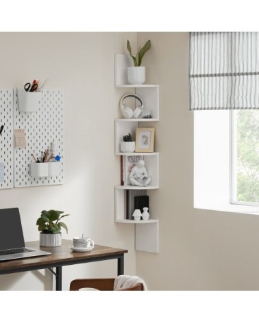 Étagère en forme zigzag effet bois blanc