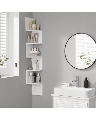 Étagère en forme zigzag effet bois blanc