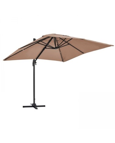 Parasol déporté 2x3m en aluminium taupe