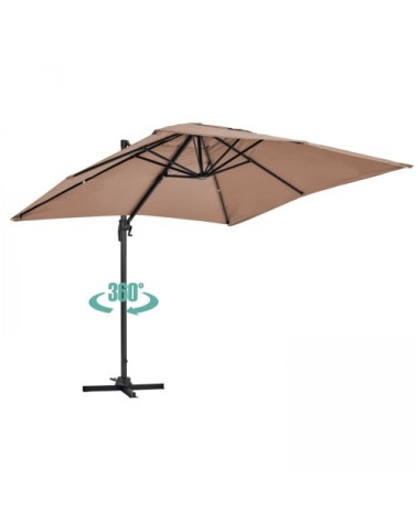 Parasol déporté 2x3m en aluminium taupe