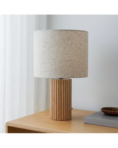 Lampe à poser en bois marron