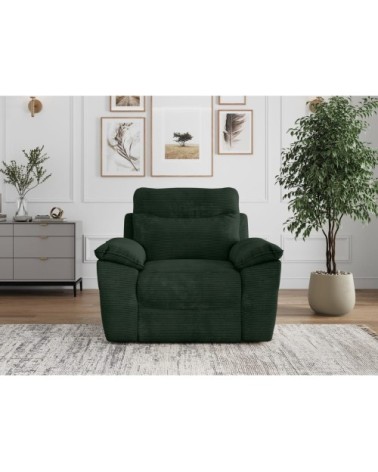 Fauteuil de relaxation électrique en velours côtelé vert foncé