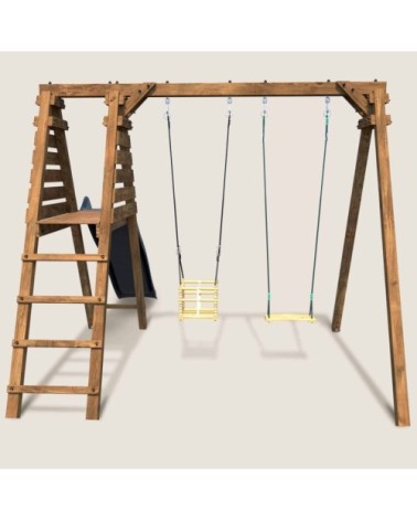 Balançoire objectif nature 2 agrès et toboggan