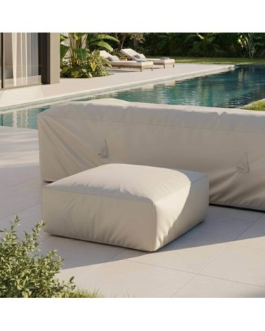 Housse de pouf pour salon de jardin modulable beige
