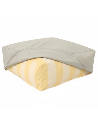 Housse de pouf pour salon de jardin modulable beige