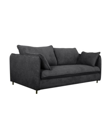 Canapé convertible 3 places en tissu carbone