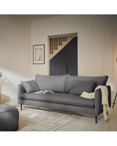 Canapé convertible 3 places en tissu gris