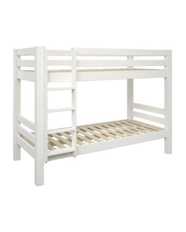 Lit superposé extra solide pin massif blanc 90x200 h160