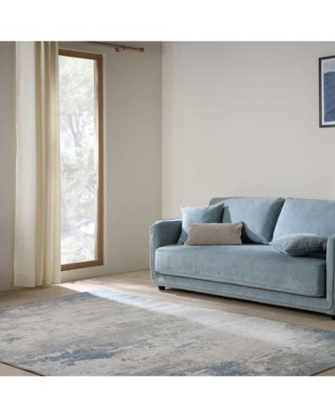 Tapis en laine gris/bleu 200 x 300 cm